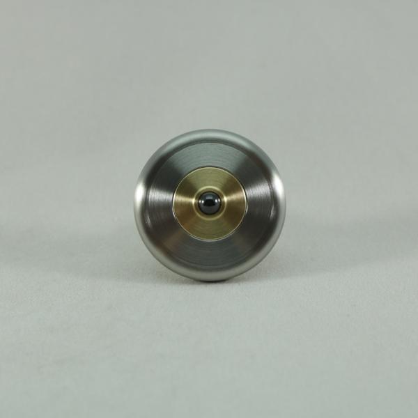M3 - Brushed Stainless Steel and Brass Spinning Top Super Grip