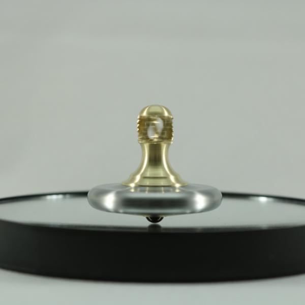M3 - Brushed Stainless Steel and Brass Spinning Top Super Grip