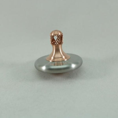 M3 - Brushed Stainless Steel and Copper Spinning Top Super Grip - Kemner Design