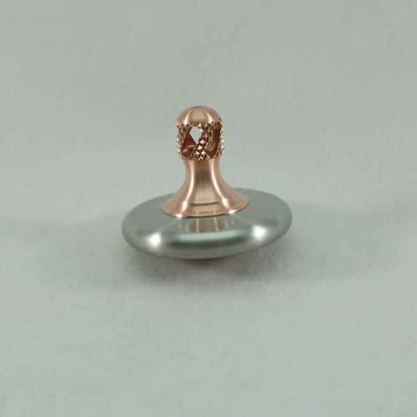 M3 - Brushed Stainless Steel and Copper Spinning Top Super Grip