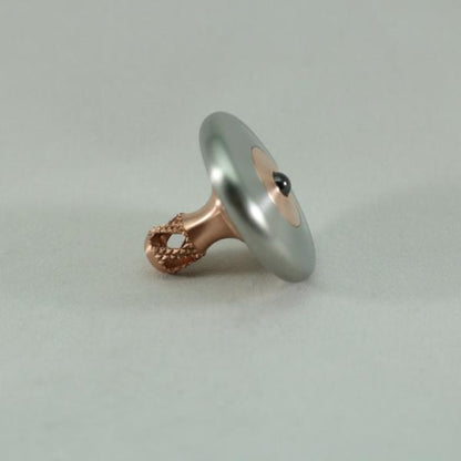 M3 - Brushed Stainless Steel and Copper Spinning Top Super Grip - Kemner Design