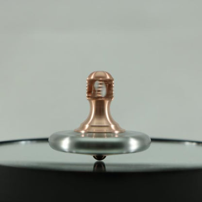 M3 - Brushed Stainless Steel and Copper Spinning Top Super Grip - Kemner Design