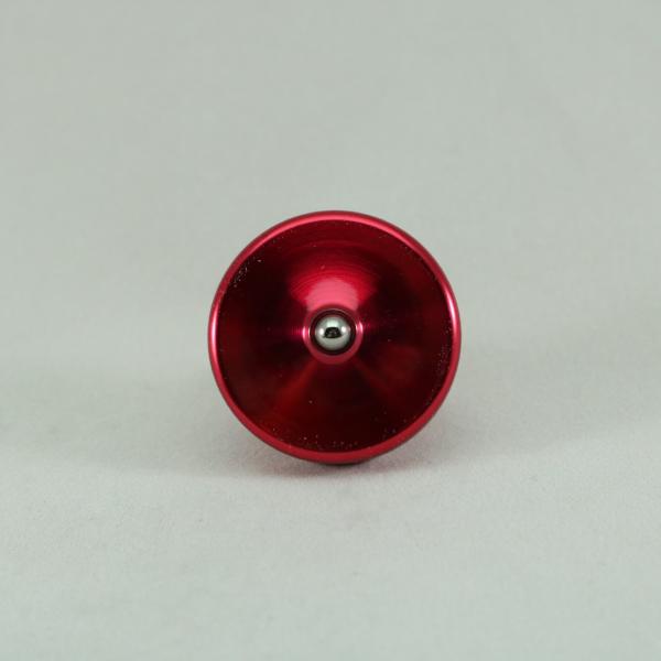 Candy Red S2 spinning top by Kemner Design with a stainless steel bearing