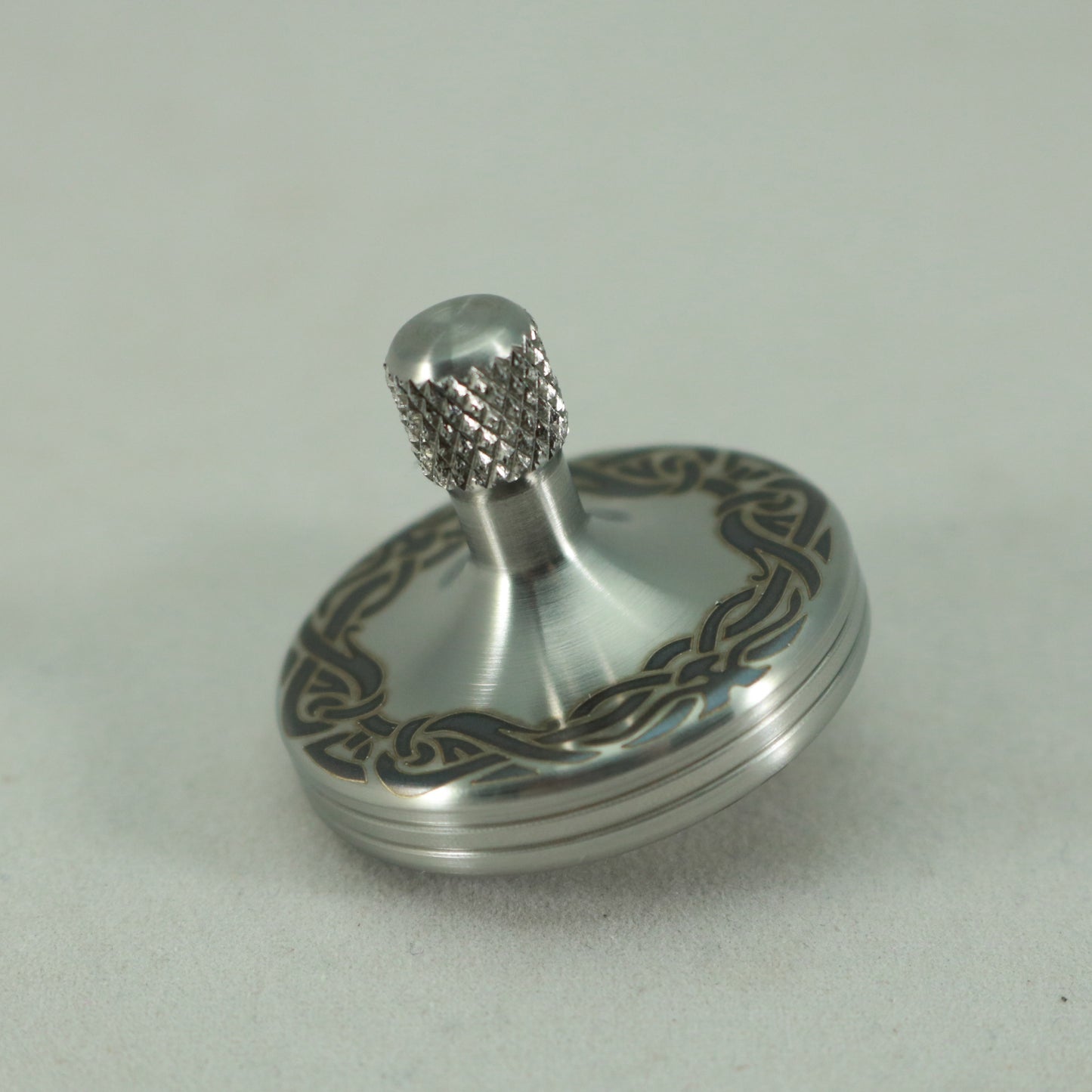 S2- Laser Etched Ribbon Design Stainless Steel Spinning Top