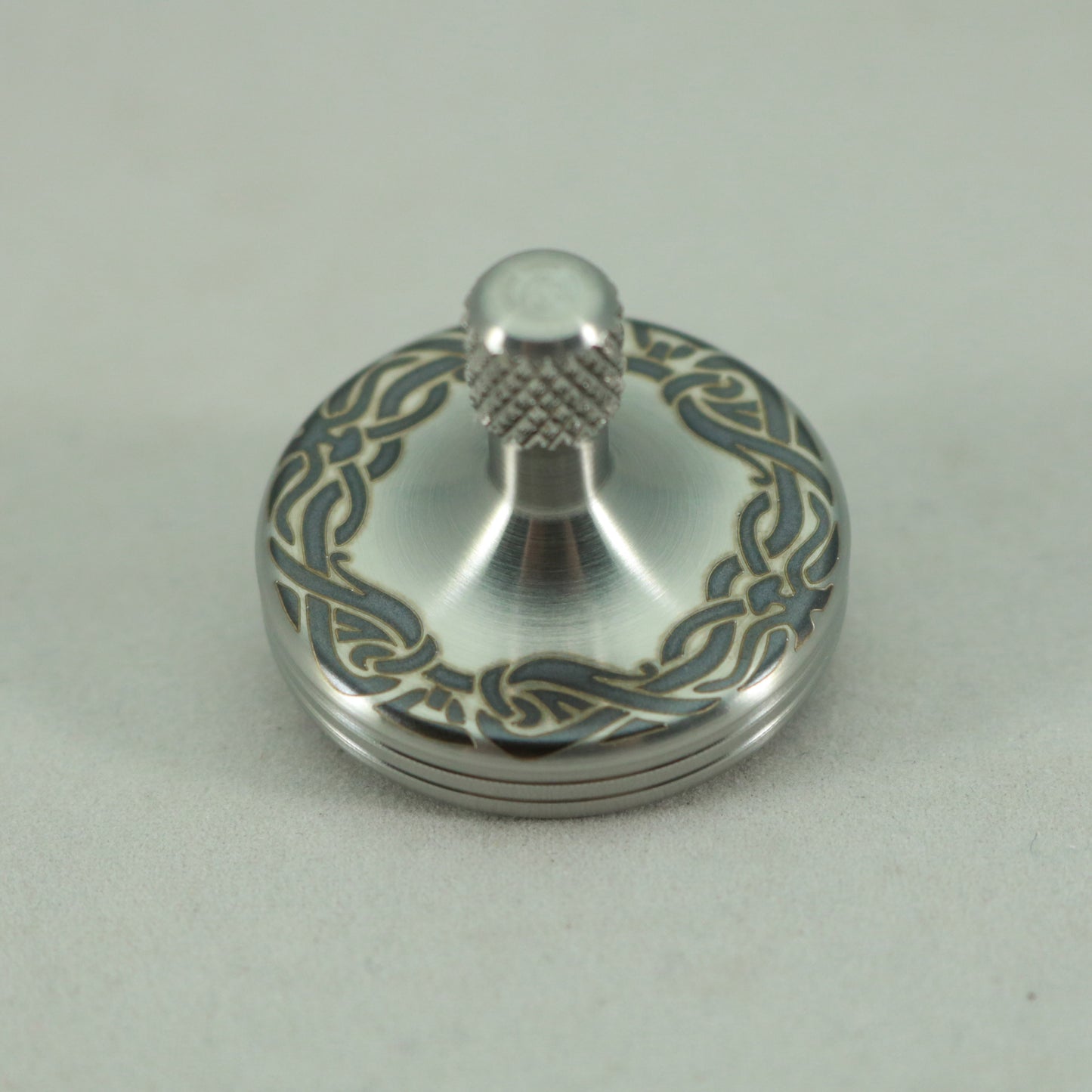 S2- Laser Etched Ribbon Design Stainless Steel Spinning Top