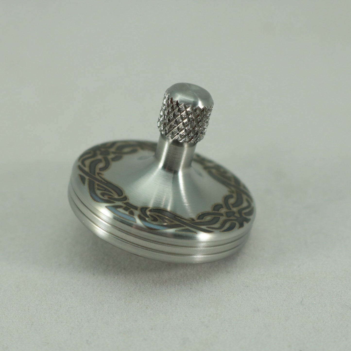 S2- Laser Etched Ribbon Design Stainless Steel Spinning Top