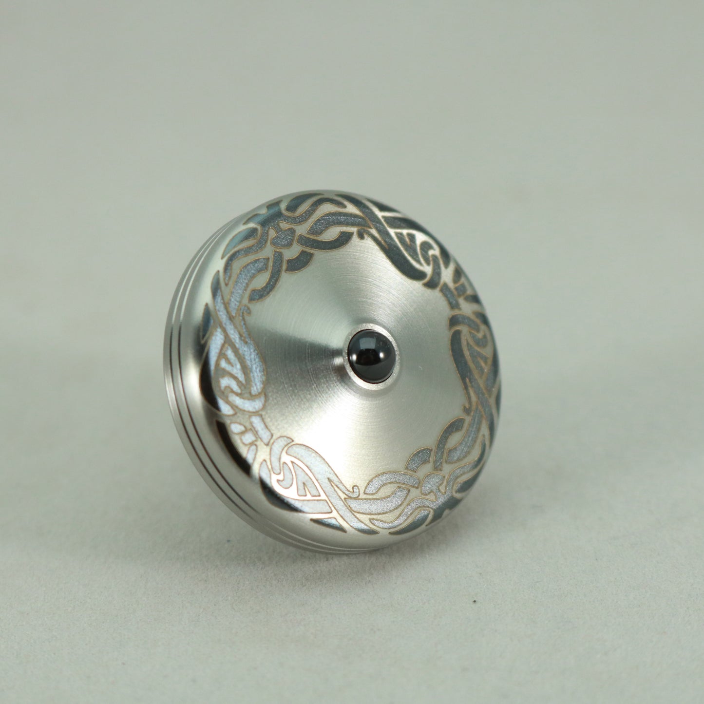 S2- Laser Etched Ribbon Design Stainless Steel Spinning Top