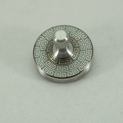 S2- Laser Etched Aztec Design Stainless Steel Spinning Top