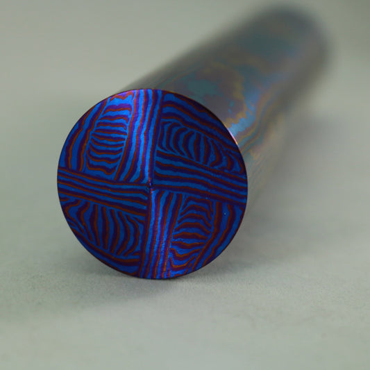 30 mm (1.181")   3 Alloy TwisTi Titanium Round Bar - 4 Way Mosaic Pattern 1 inch length