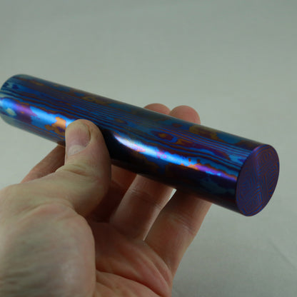 30 mm (1.181")   3 Alloy TwisTi Titanium Round Bar - 4 Way Mosaic Pattern 1 inch length