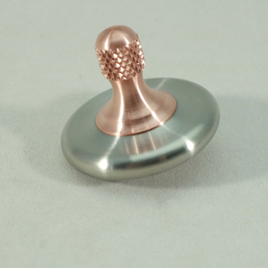 M3 - Brushed Stainless Steel and Copper Spinning Top Knurled