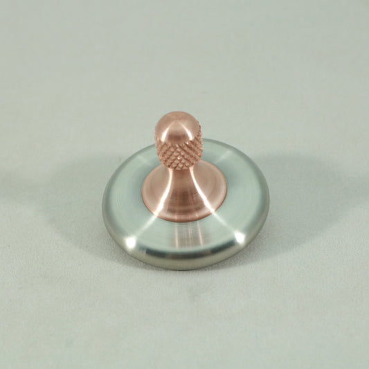 M3 - Brushed Stainless Steel and Copper Spinning Top Knurled