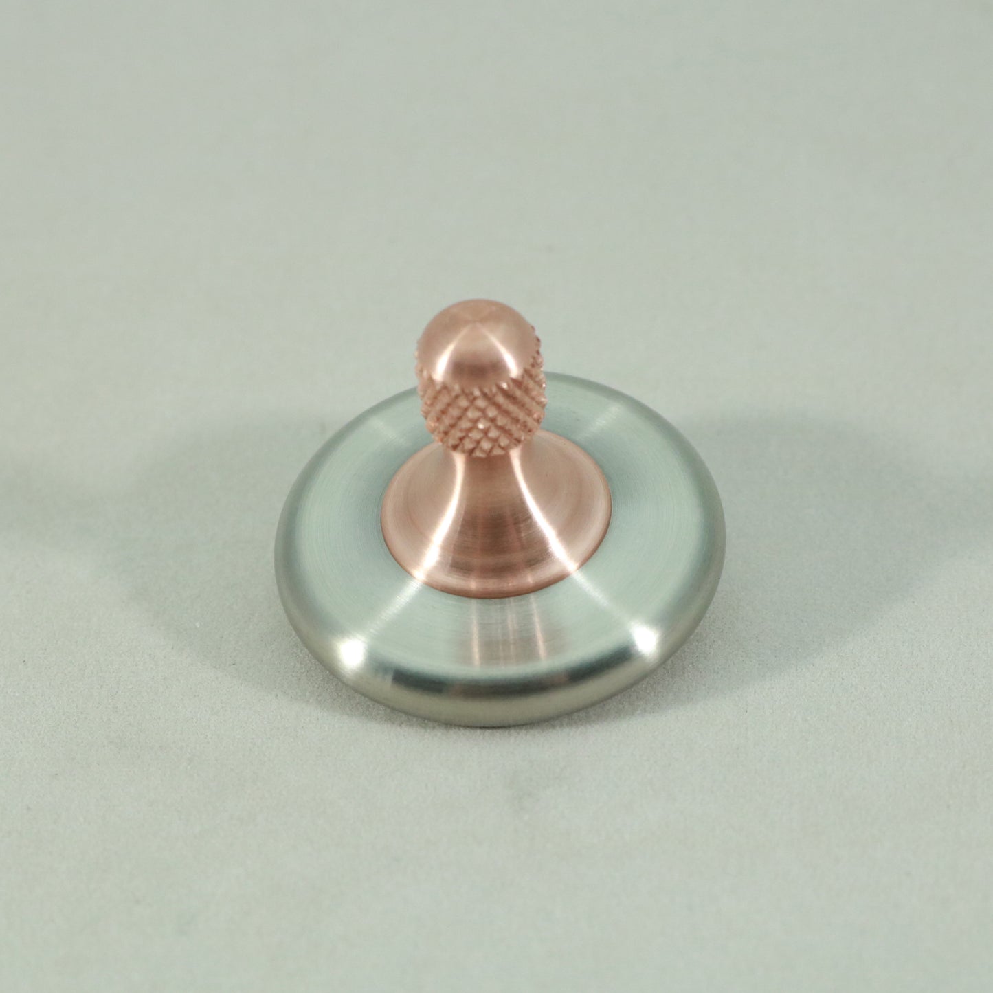 M3 - Brushed Stainless Steel and Copper Spinning Top Knurled