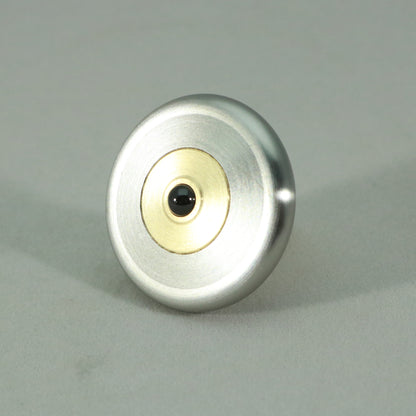M3 - Brushed Stainless Steel and Brass Spinning Top - Kemner Design