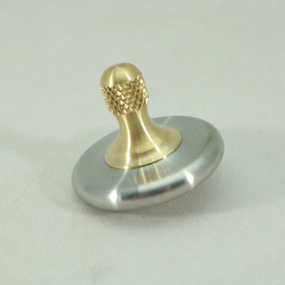 M3 - Brushed Stainless Steel and Brass Spinning Top - Kemner Design