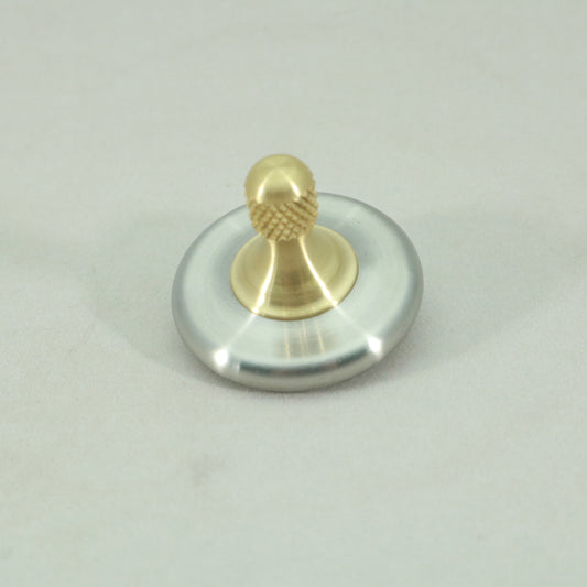M3 - Brushed Stainless Steel and Brass Spinning Top - Kemner Design