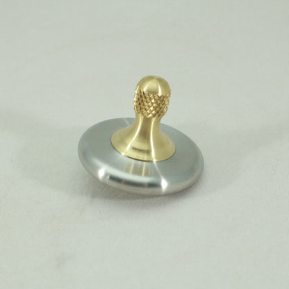 M3 - Brushed Stainless Steel and Brass Spinning Top - Kemner Design
