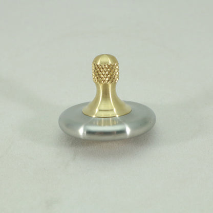 M3 - Brushed Stainless Steel and Brass Spinning Top - Kemner Design