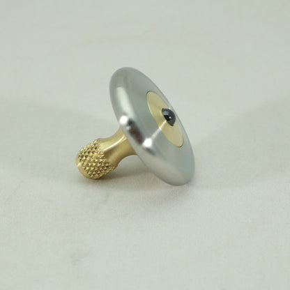 M3 - Brushed Stainless Steel and Brass Spinning Top - Kemner Design