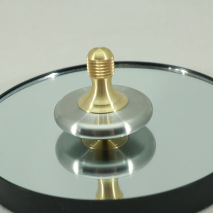M3 - Brushed Stainless Steel and Brass Spinning Top - Kemner Design