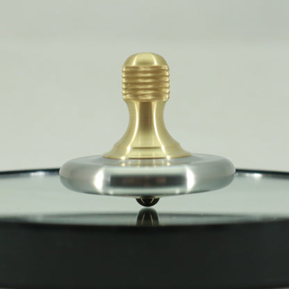 M3 - Brushed Stainless Steel and Brass Spinning Top - Kemner Design