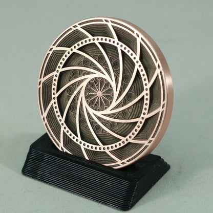 Mechanical Typhoon Antique Finish Challenge Coin - Kemner Design