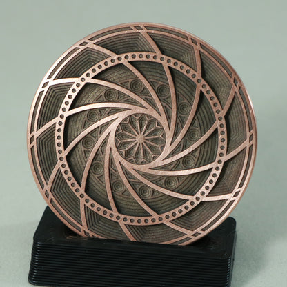 Mechanical Typhoon Antique Finish Challenge Coin - Kemner Design