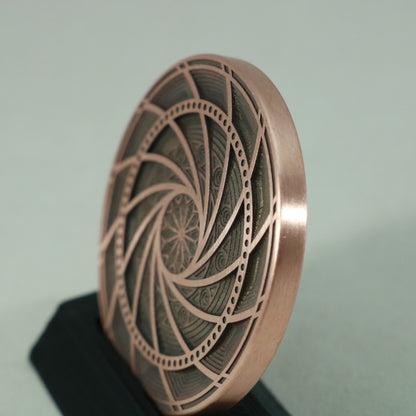 Mechanical Typhoon Antique Finish Challenge Coin - Kemner Design