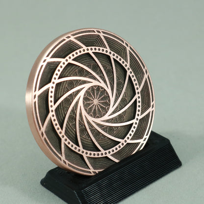 Mechanical Typhoon Antique Finish Challenge Coin - Kemner Design