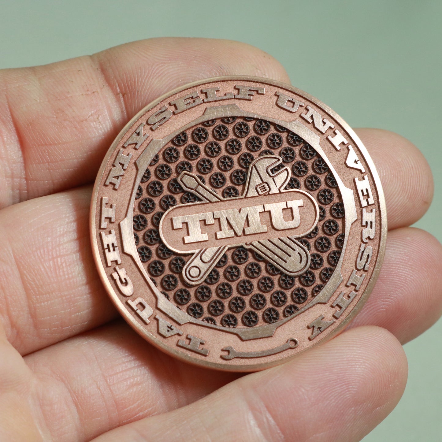 Taught Myself University Antique Finish Coin