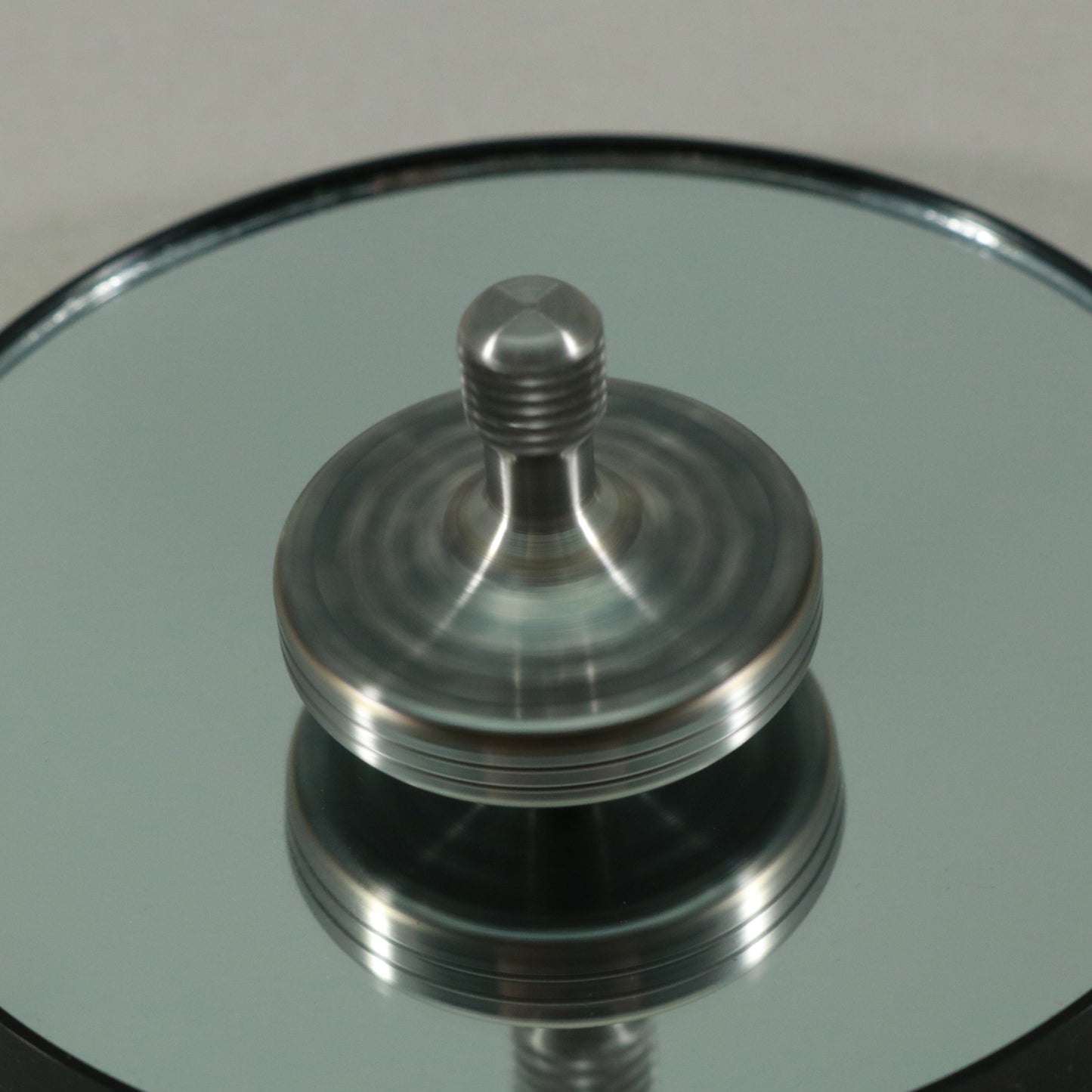 S2- Laser Etched  Inverted Snowflake on a Stainless Steel Spinning Top Version 3
