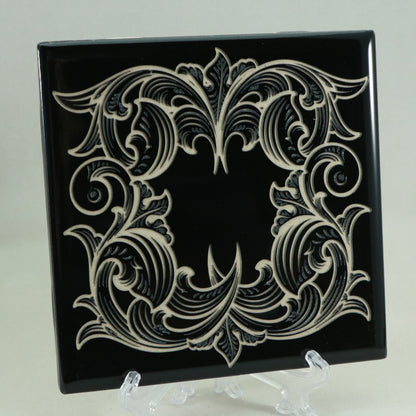 Laser Engraved Scrollwork - Black